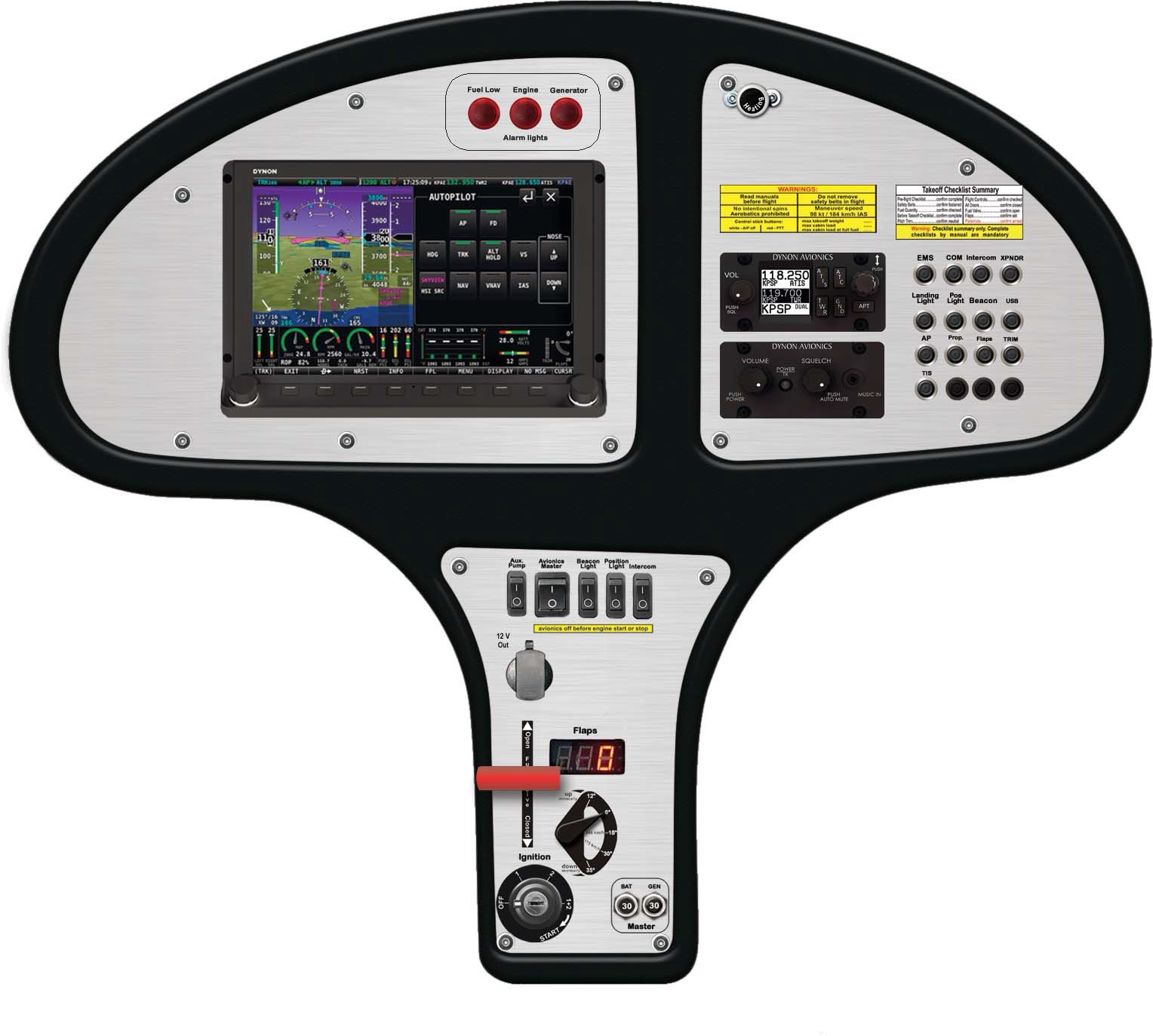 Dynon-Instrumentenpanel der Flight Design CT